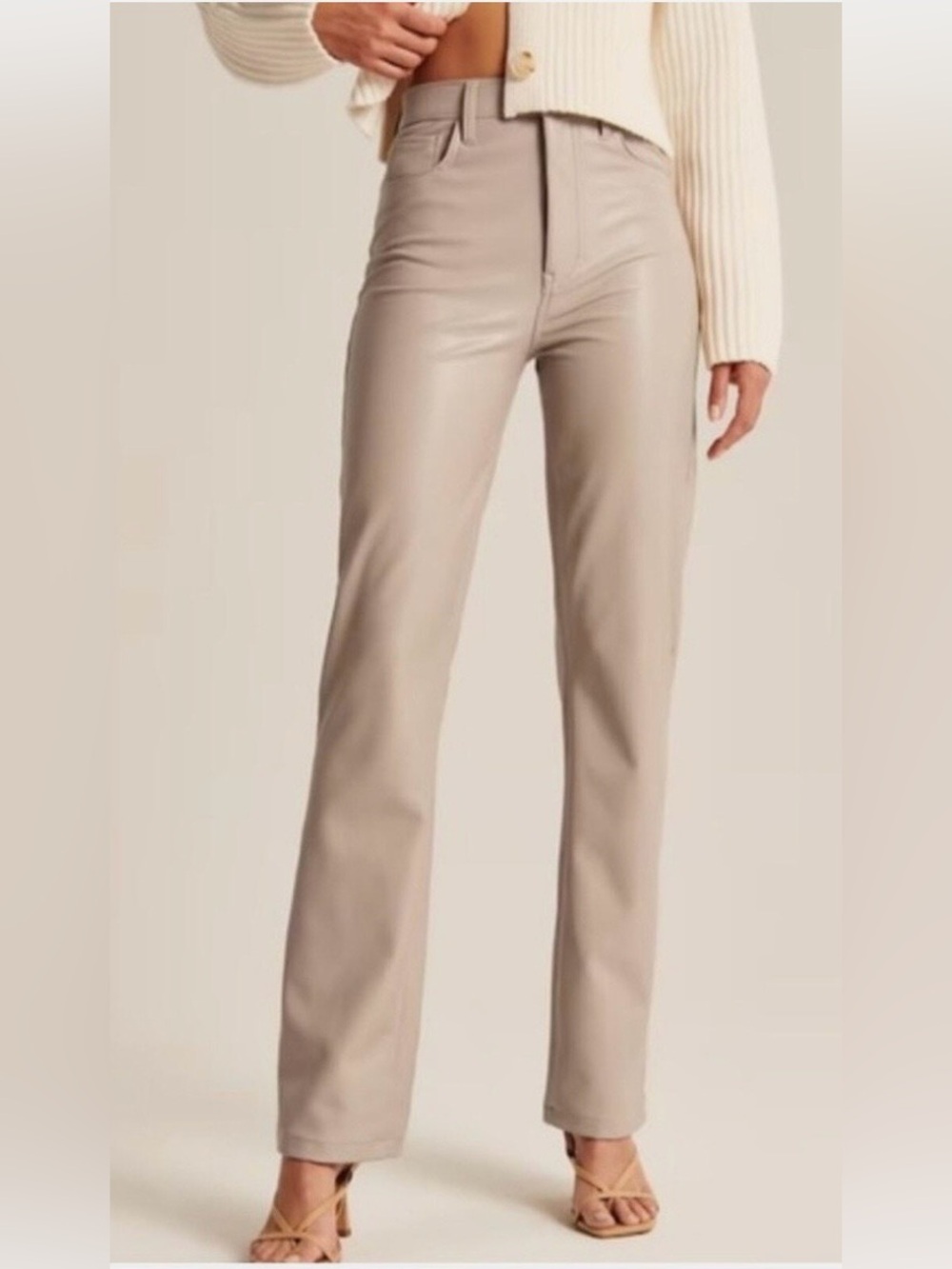 Abercrombie & Fitch Faux Leather Pants  Curve Love ’90s Straight Ultra High Rise